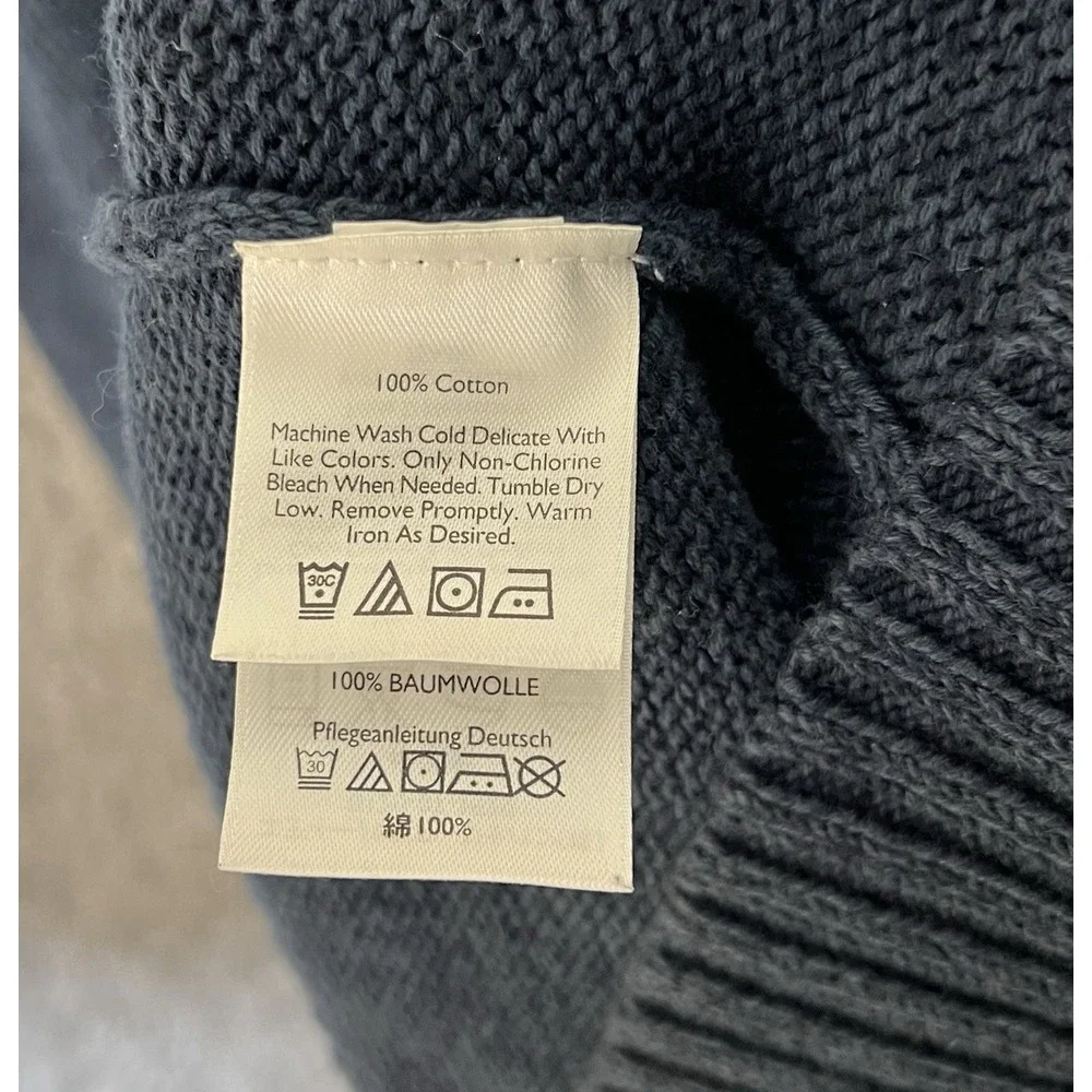 Eddie Bauer Sweater Mens Size XXXLT 3XLT Blue 1/4 Zip‎ Pullover Long Sleeve